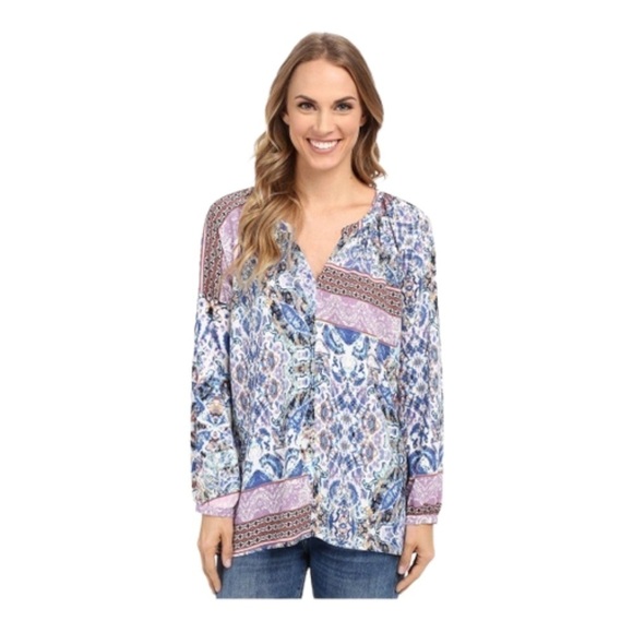 Nydj Peasant Blouse, Free Bird Paisley - Picture 1 of 15